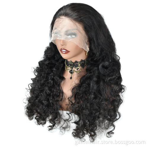 Cheap 250% Density 360 Transparent Lace Front Wig Loose Wave Brazilian Remy Hair